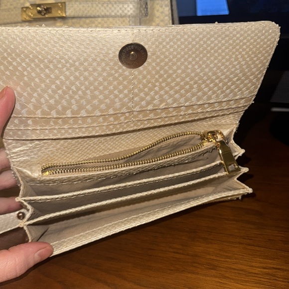 Custom White & Gold Python Handbag + Matching Wallet & Strap - Picture 3 of 9